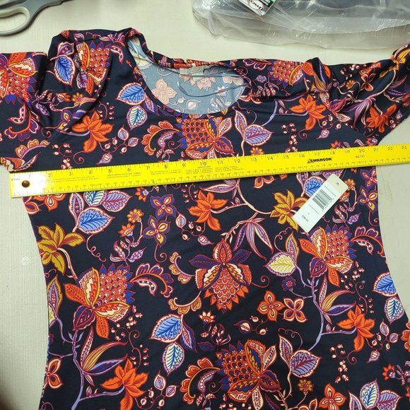 New Sunny Leigh Women's Large Dress Floral‎ Carolyn Print Long Sleeve Outfit - Picture 11 of 14